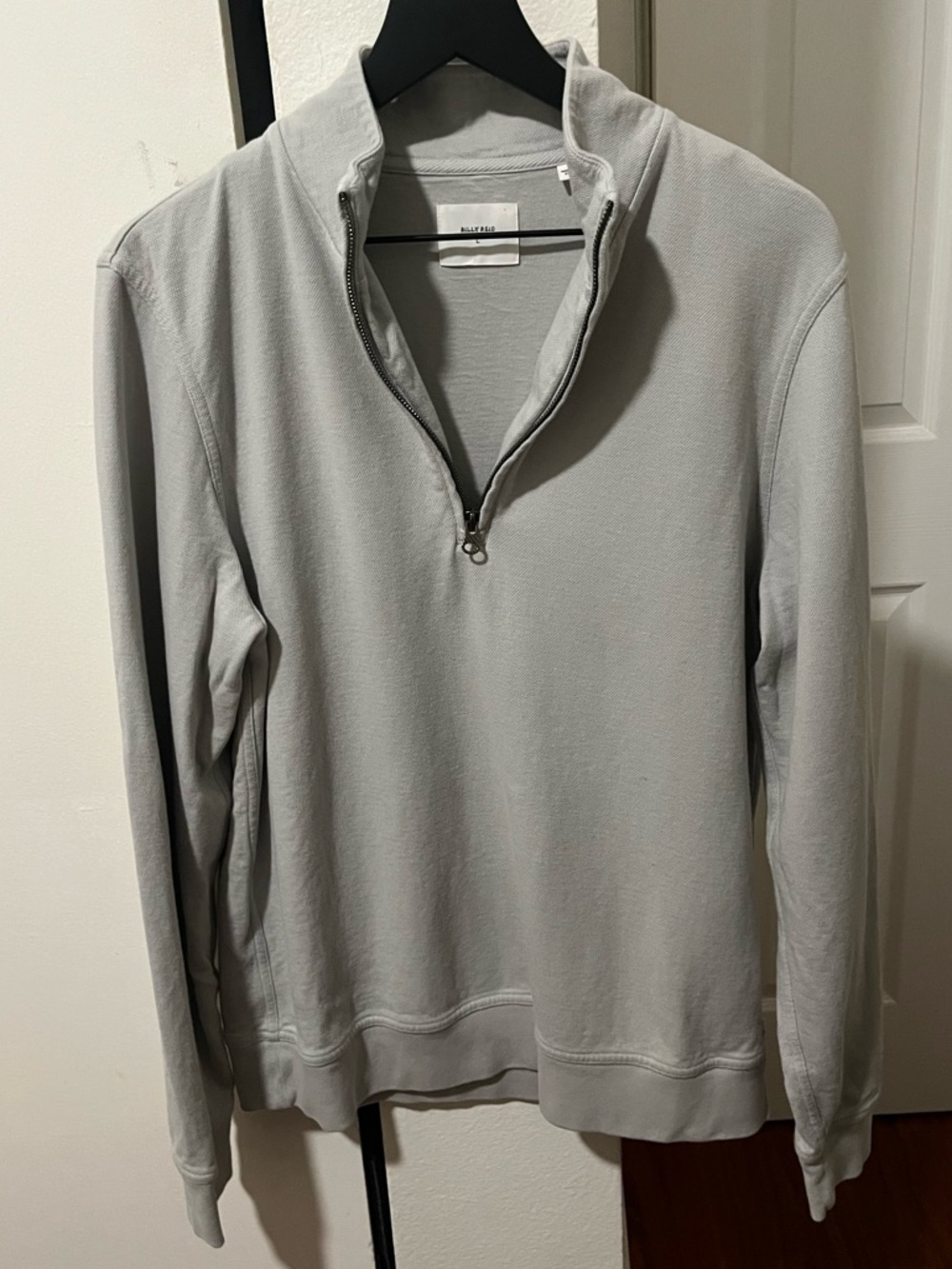 Billy Reid Men’s Light Gray Zip-Neck Sweater